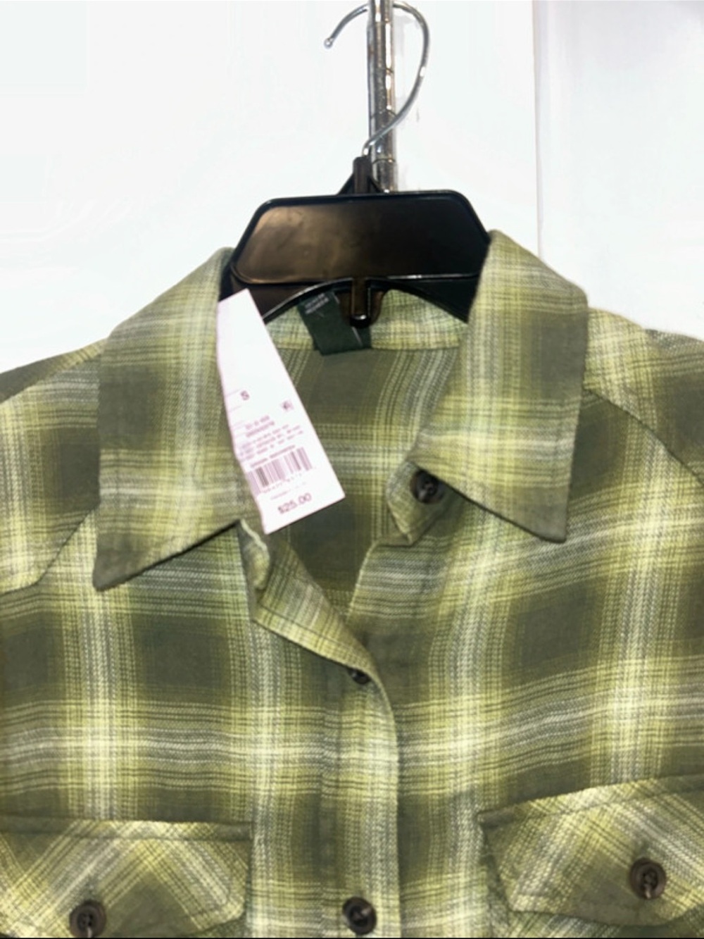 wild fable Olive Green Plaid Button-Down Shirt - Picture 2 of 10